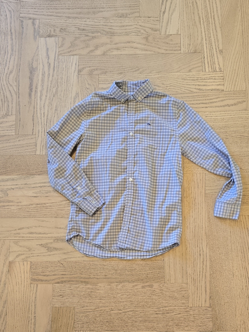 Boys Vineyard Vines Medium 12-14 Gingham Shirt Performance